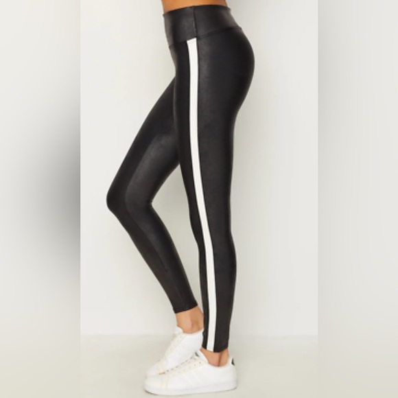SPANX Pants - Spanx Faux Leather Legging white Stripe Medium